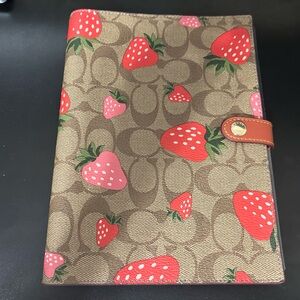 Coach Strawberry signature canvas notebook